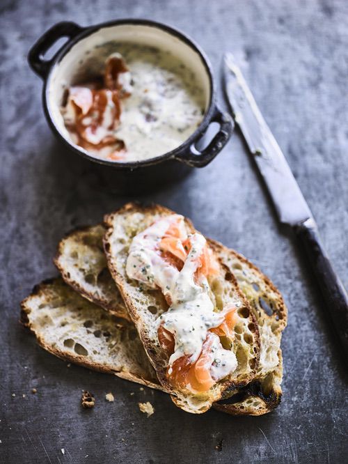 Grilled salmon rillette