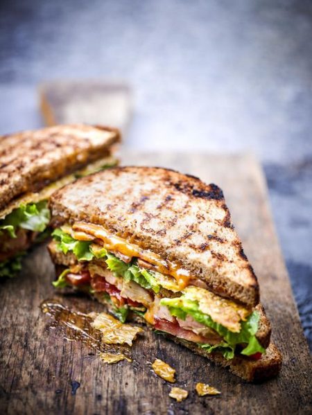 Spicy chicken club sandwich